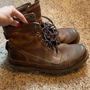 Mens Timberland linden woods leather lace up boots brown. Size 11. Worn